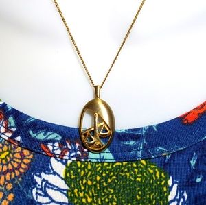 Vintage Libra necklace with Earrings set